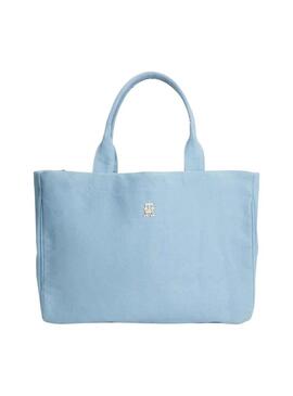 Borsa Tommy Hilfiger Natural Blu per Donna