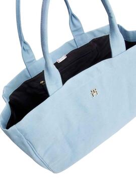 Borsa Tommy Hilfiger Natural Blu per Donna