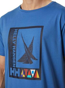 T-Shirt Helly Hansen Shoreline Blu per Uomo