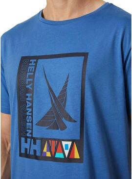 T-Shirt Helly Hansen Shoreline Blu per Uomo