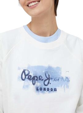 Felpa Pepe Jeans Goldie Bianco per Donna
