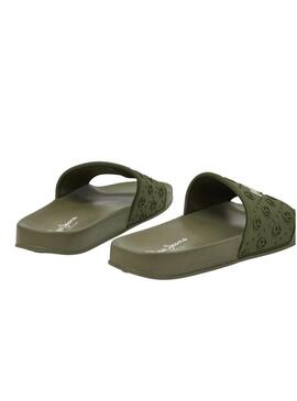 Flip flops Pepe Jeans Slider Plain Verde per Donna