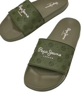 Flip flops Pepe Jeans Slider Plain Verde per Donna