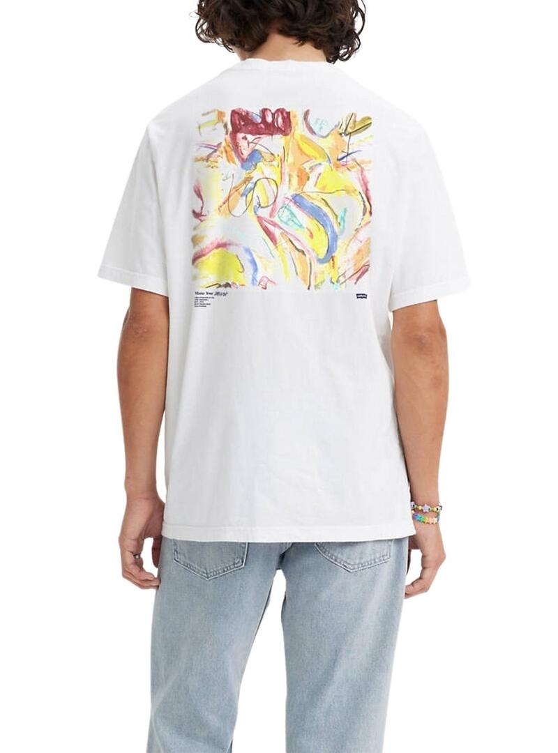 T-Shirt Levis Artwork Bianco per Uomo