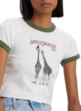 T-Shirt Levis Soulmate Bianco per Donna