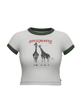 T-Shirt Levis Soulmate Bianco per Donna