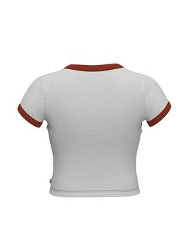 T-Shirt Levis Lent Down Bianco per Donna