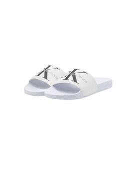 Flip flops Calvin Klein Monogram Bianco per Uomo