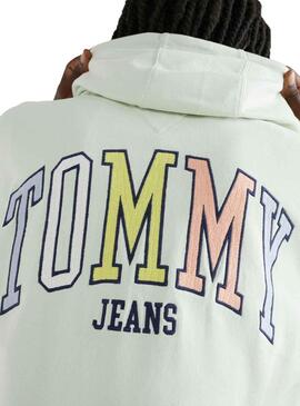 Felpa Tommy Jeans Ovz College Verde Uomo