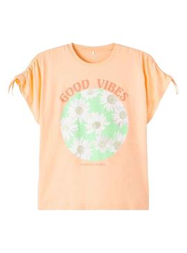 T-Shirt Name It Fatima Arancione per Bambina
