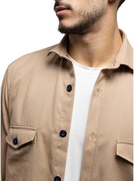 Overshirt Klout Beige Safari per Uomo