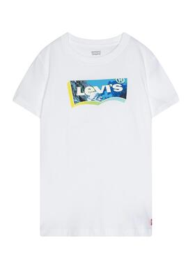 T-Shirt Levis Landscape Bianco per Bambino