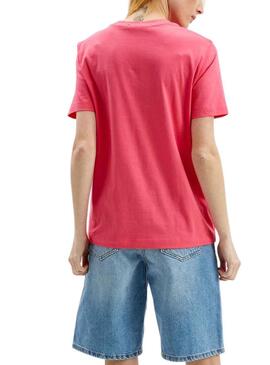T-Shirt Calvin Klein Straight Rosa per Donna