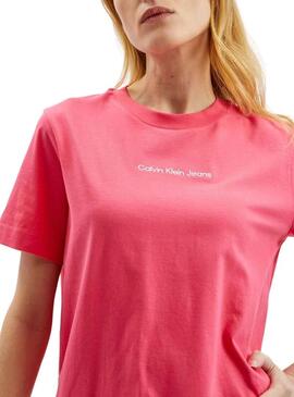 T-Shirt Calvin Klein Straight Rosa per Donna
