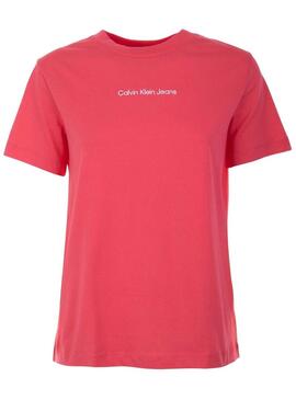 T-Shirt Calvin Klein Straight Rosa per Donna