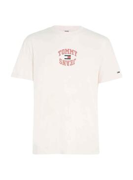 T-Shirt Tommy Jeans Arched Bianco per Uomo