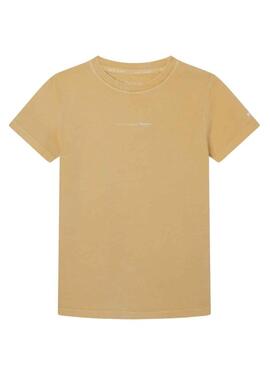 T-Shirt Pepe Jeans Davide Ocre per Bambino