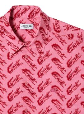 Camicia Lacoste Vintage Rosa per Uomo