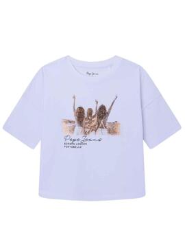 T-Shirt Pepe Jeans Gaetano Bianco per Bambina