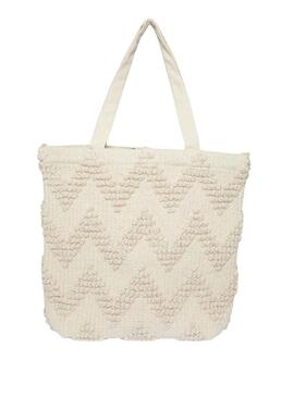 Borsa Pieces Kirsti beige per Donna