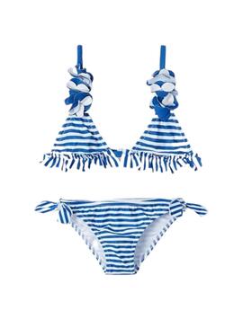 Bikini Mayoral Strisce Blu e Bianco per Bambina