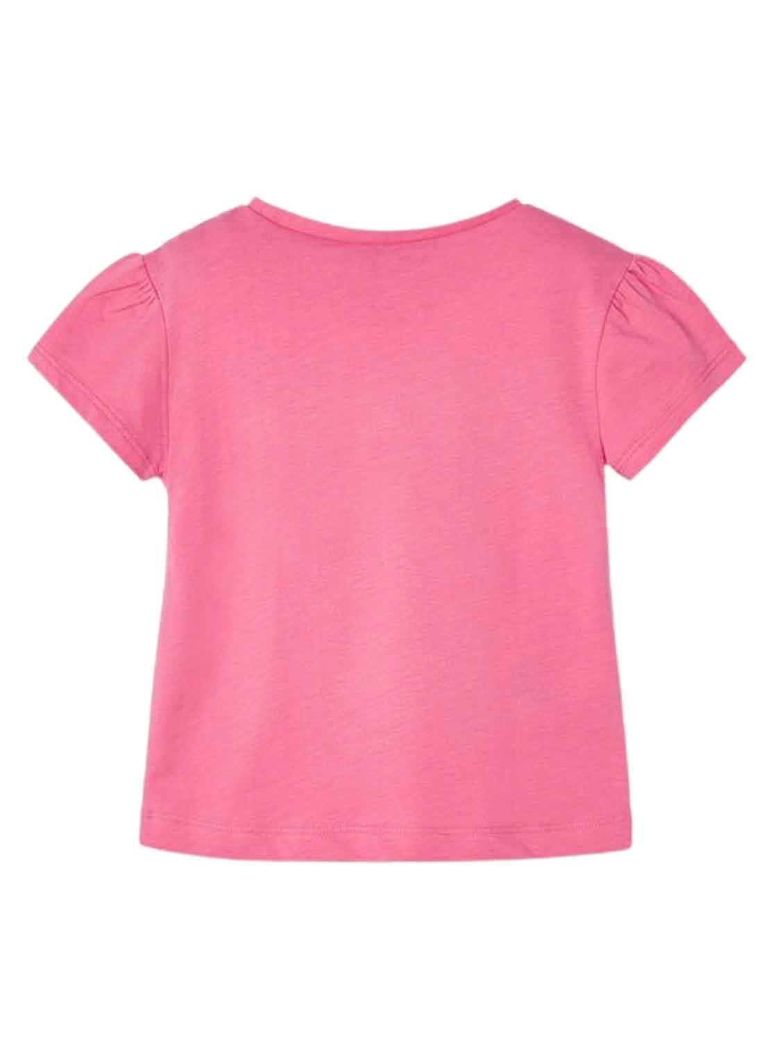 T-Shirt Mayoral Ricamo Calado Rosa per Bambina
