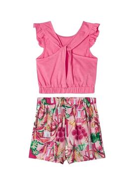 Set Mayoral Short Printed Peonia Rosa Bambina