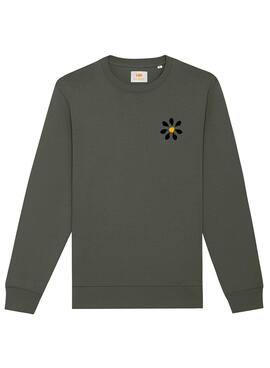 Felpa Klout Rudbeckia Verde Ecosostenibile