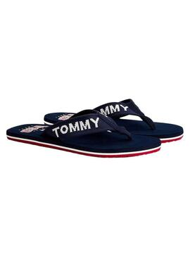 Flip flops Tommy Jeans Logo Tape Blu Navy per Uomo