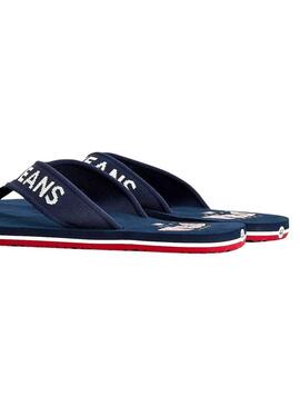 Flip flops Tommy Jeans Logo Tape Blu Navy per Uomo