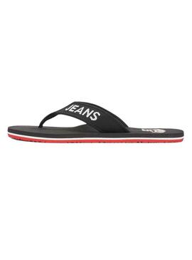 Flip flops Tommy Jeans Logo Tape Nero per Uomo