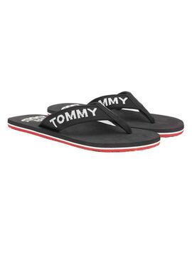 Flip flops Tommy Jeans Logo Tape Nero per Uomo