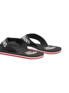 Flip flops Tommy Jeans Logo Tape Nero per Uomo