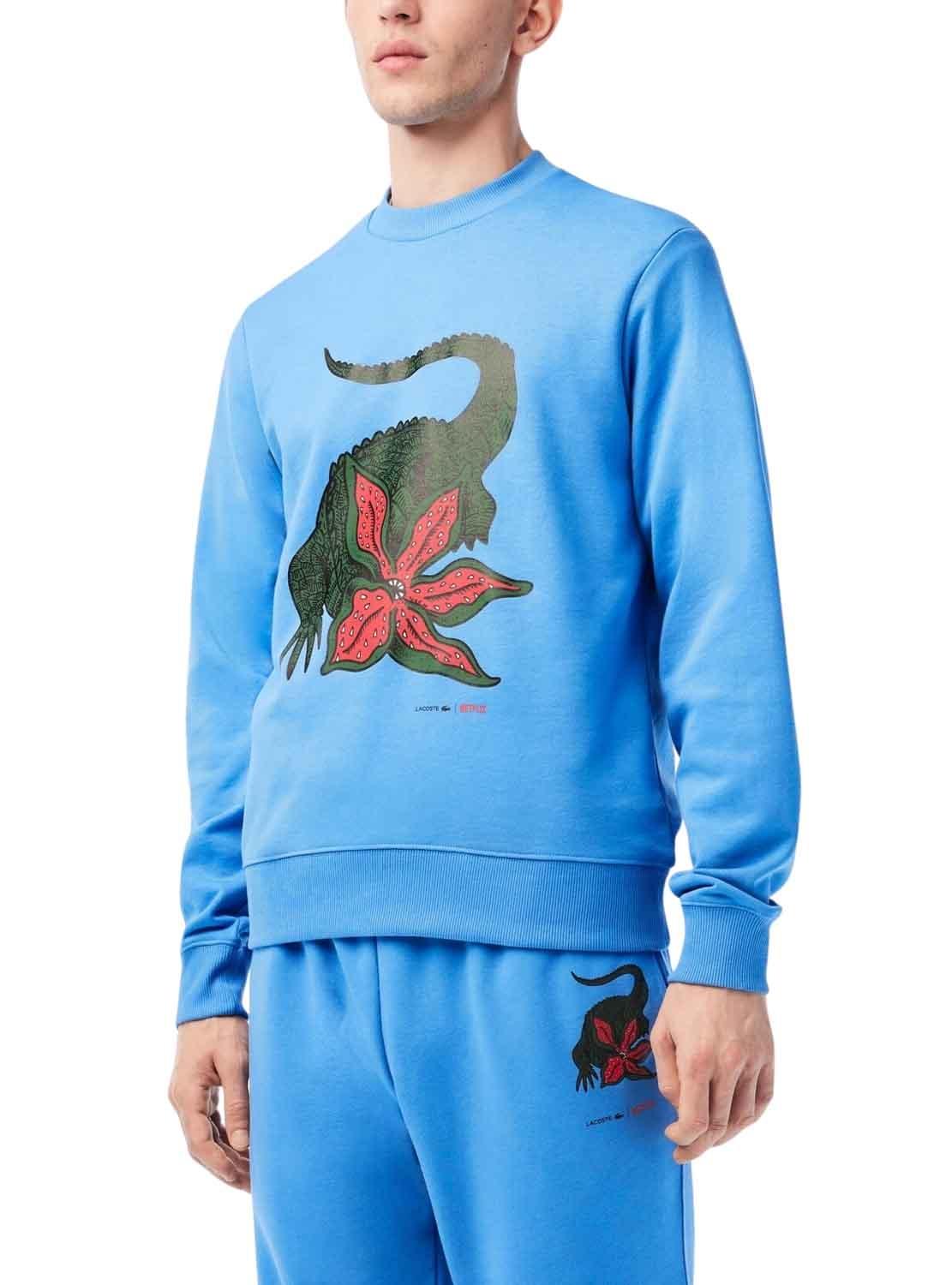 Felpa Lacoste Netflix Stranger Things Blu