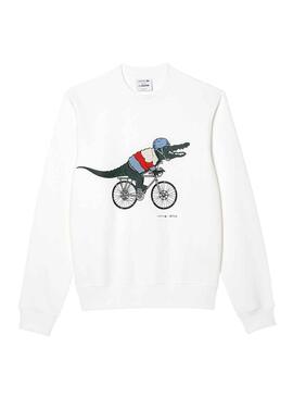 Felpa Lacoste Netflix Sex Education Bianco