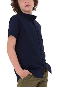 Camicia Mayoral Cuello Mao Blu Navy per Bambino