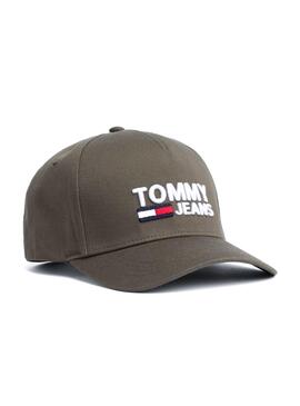 Logo Cappellino Tommy Jeans Verde Uomo