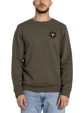 Felpa Klout Rudbeckia Verde Ecosostenibile