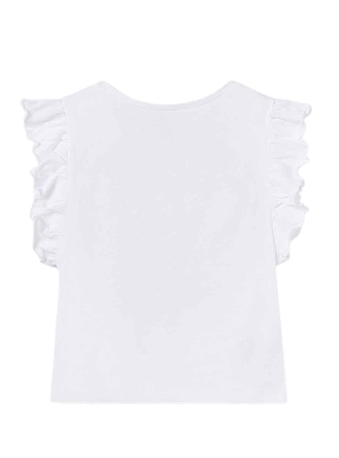 T-Shirt Mayoral Bretelle perforate Bianco Bambina