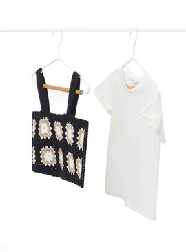 Set Top Croche e T-Shirt Mayoral Nero per Bambina