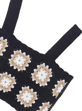 Set Top Croche e T-Shirt Mayoral Nero per Bambina