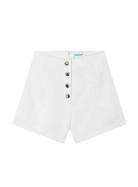 Short Mayoral Crepe Bianco per Bambina