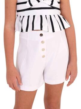 Short Mayoral Crepe Bianco per Bambina