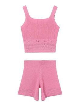 Set Mayoral Tricot Rosa per Bambina