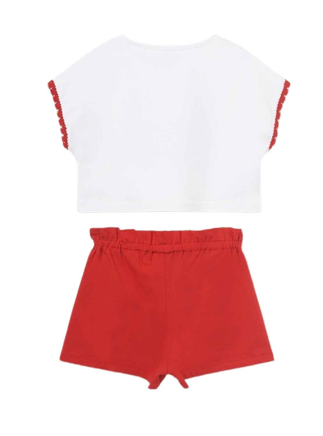 Set Mayoral Short e T-Shirt Rosso per Bambina