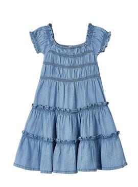 Vestito Mayoral Fluido Denim Blu per Bambina