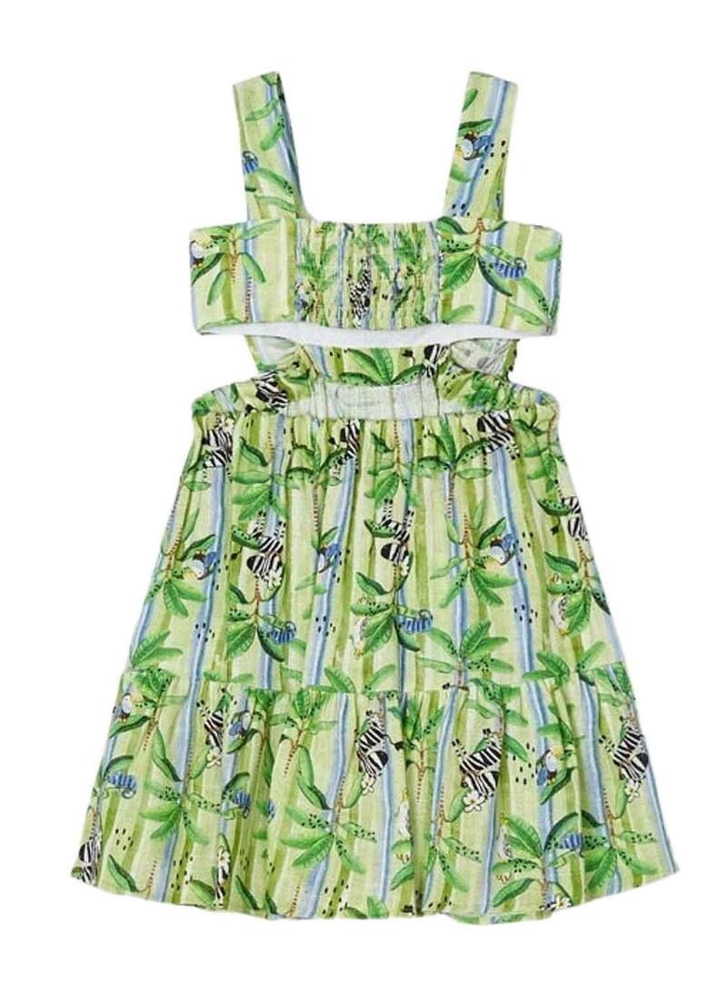 Vestito Mayoral Cut Out Verde per Bambina