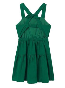 Vestito Mayoral Lino Esmeralda Verde per Bambina