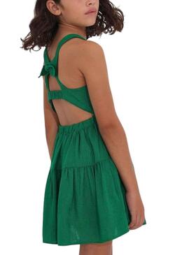 Vestito Mayoral Lino Esmeralda Verde per Bambina