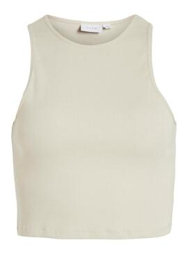 Top Vila Felia Beige per Donna